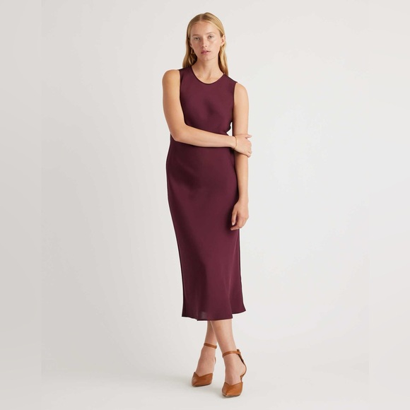 Quince Washable Stretch Silk Tank Midi Dress in Wine Tasting Size XS - Picture 13 of 13